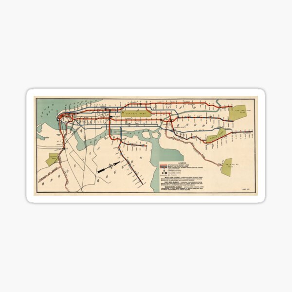 Vintage NYC Subway Map (1918) Sticker