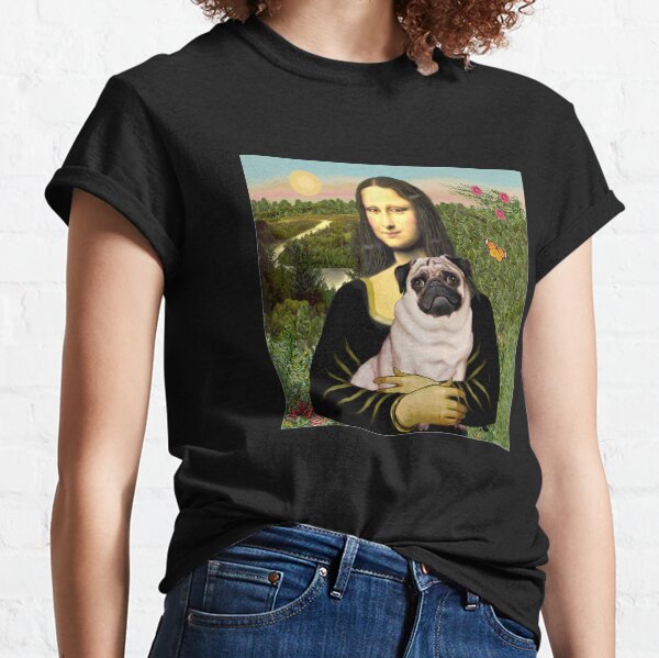Mona Lisa and her Pug (fawn) Classic T-Shirt