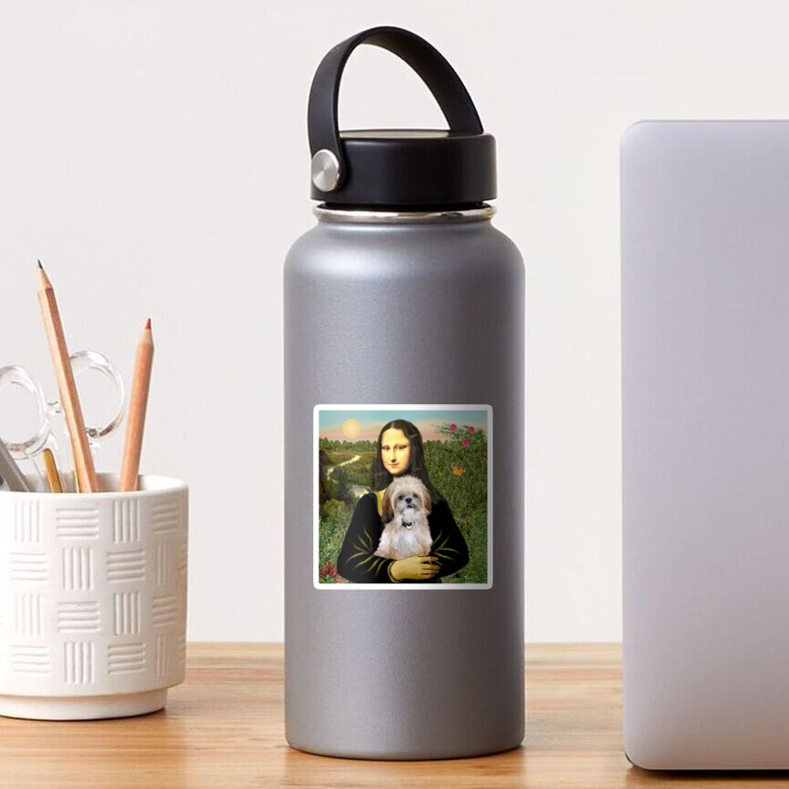 Mona Lisa and her Shih Tzu (P) Sticker