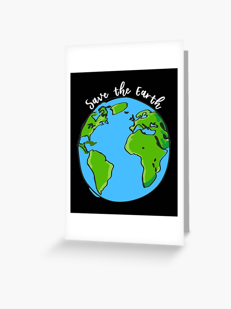 Save The Planet Earth cartoon style graphic Earth Day Awareness 