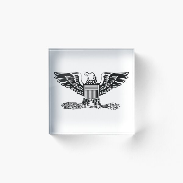 ARMY. Military. Colonel. Rank. Insignia. United States Army, Air Force, Marine Corps. Acrylic Block
