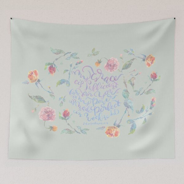Item preview, My Grace is Sufficient - 2 Corinthians 12:9 / sage designed and sold by joyfultaylor.
