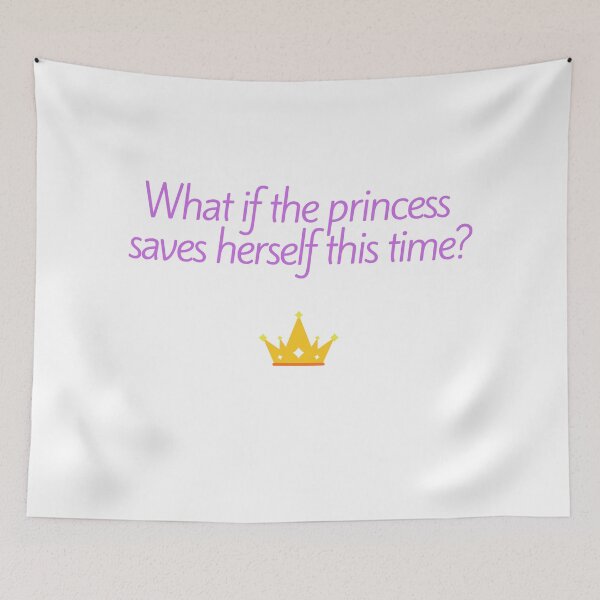 Item preview, What if the princess saves herself feminist crown regal  designed and sold by CastleBookshelf.