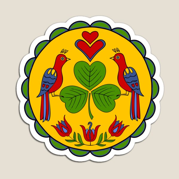 Item preview, Amish - Hex Sign Garden Distelfinks Clover Hearts 1 designed and sold by EDDArt.