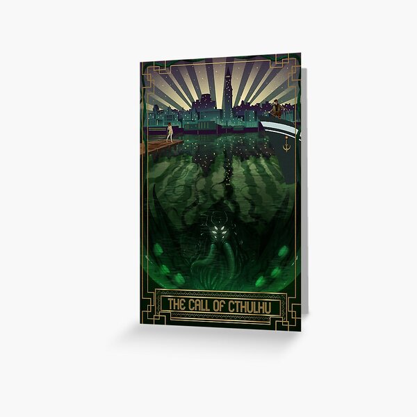 Der Ruf von Cthulhu Art Deco Grußkarte