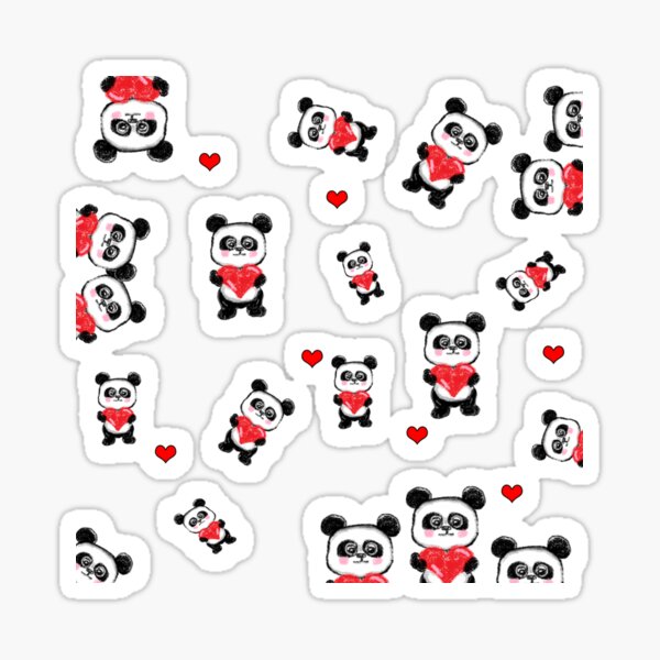 "Lovely panda" Sticker by AliensRich | Redbubble