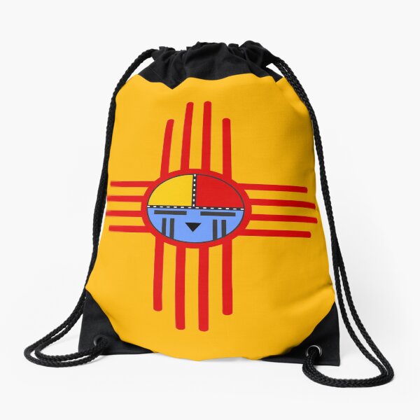 Native American Culture - Kachina Zia Symbol 3 Drawstring Bag