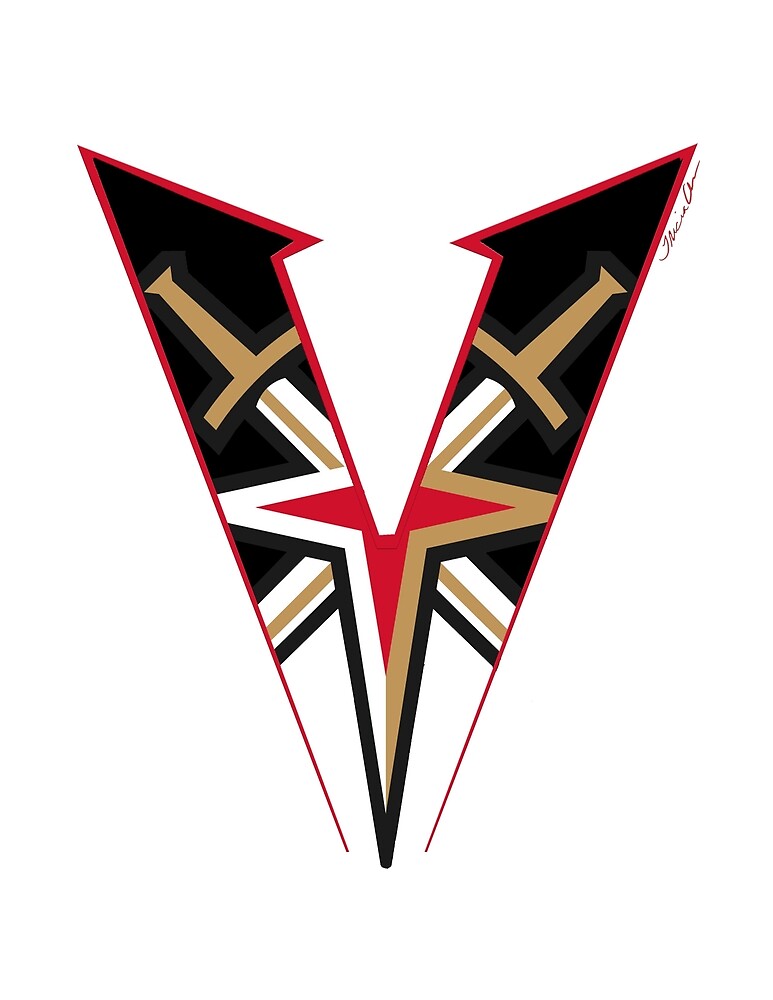 "Vegas Golden Knights Sword Star V Logo" by PeachPieArt | Redbubble