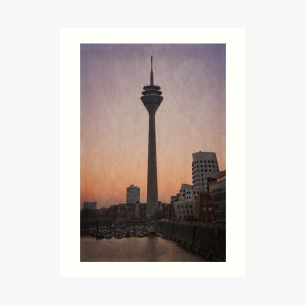 The Rhine Tower At Sunset Art Print