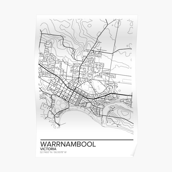 Map Of Warrnambool Vic Warrnambool Map Poster Print Wall Art, Victoria Gift Printable, Home And  Nursery, Modern Map Decor For Office, Map Art, Map Gifts" Poster By  Marzzgraphics | Redbubble