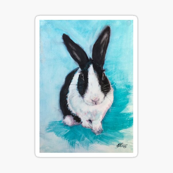 Item preview, Watercolour painting of Dutch rabbit, Mabel designed and sold by Double Dutch Designs.