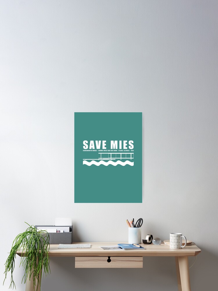 Mies Van Der Rohe Farnsworth Architecture Tshirt Poster By