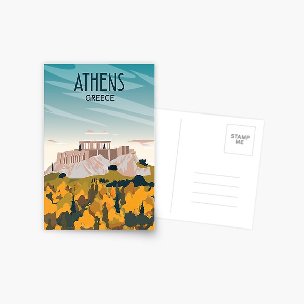 Item preview, Greece Travel Poster Athens Acropolis designed and sold by Arctic frame studio.