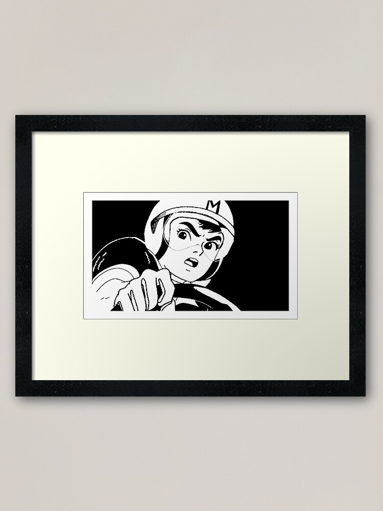 Speed Racer Black and White Design Poster for Sale by Persona