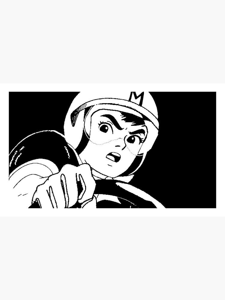 Speed Racer Black and White Design Poster for Sale by Persona