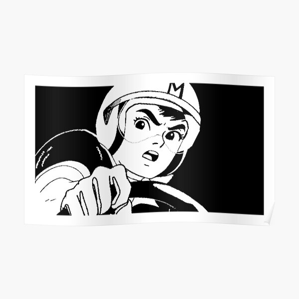 Speed Racer Black and White Design Poster