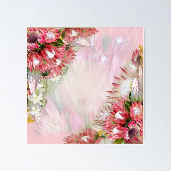 Item preview, Fuchsia  Protea's with Blush & Gold Ribbons designed and sold by NadineMay.