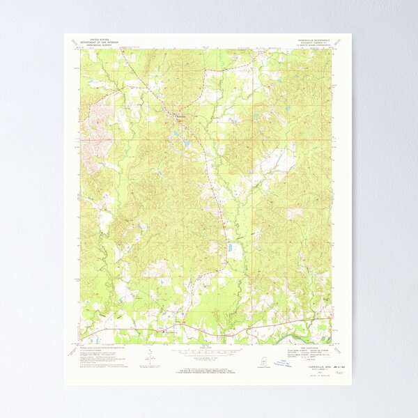 Artikelvorschau, USGS TOPO Karte Mississippi MS Harrisville 335768 1970 24000 entworfen und verkauft von WetdryvacRBO2.