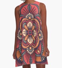 Red Mandala A-Line Dress