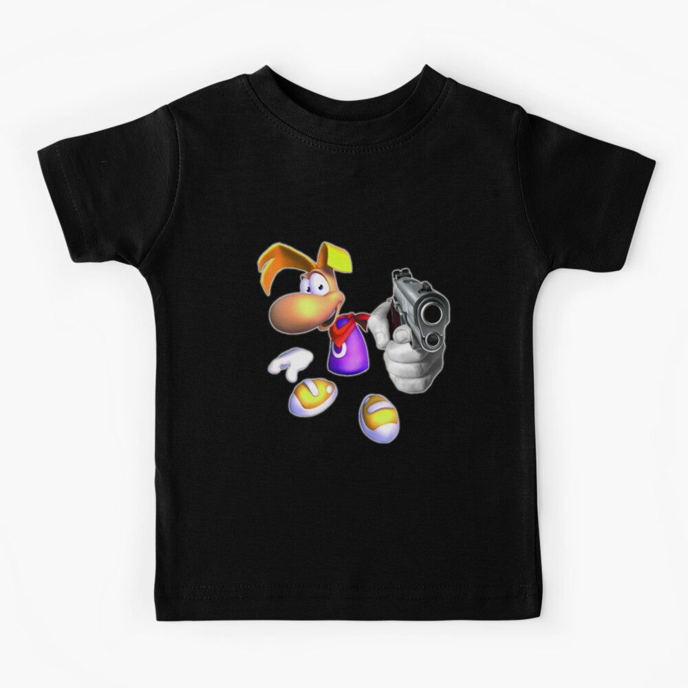 Rayman With A Gun Kids T Shirt By Rekked Redbubble - t shirt roblox gun