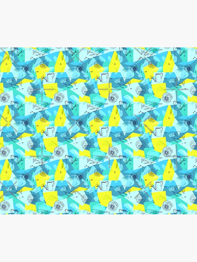 neon maximalist shapes garden delight with sparrow by nobelbunt
