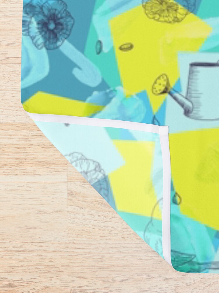 Alternate view of neon maximalist shapes garden delight with sparrow Shower Curtain