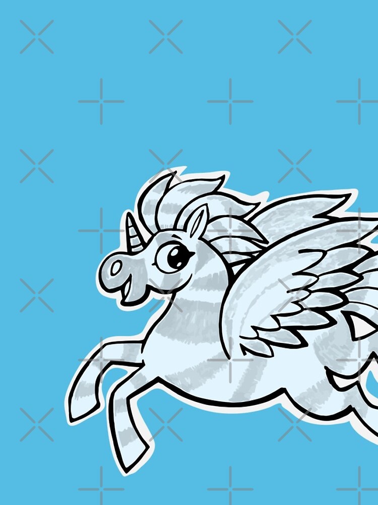 small silver horse unicorn with wings by duxpavlic