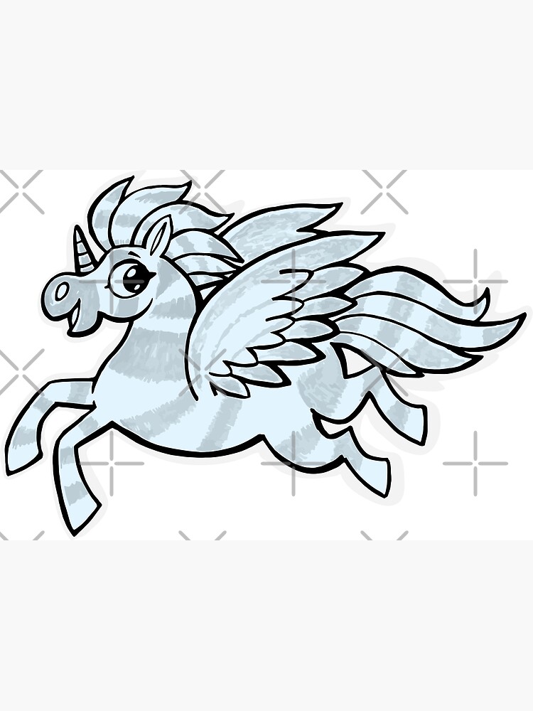 small silver horse unicorn with wings by duxpavlic