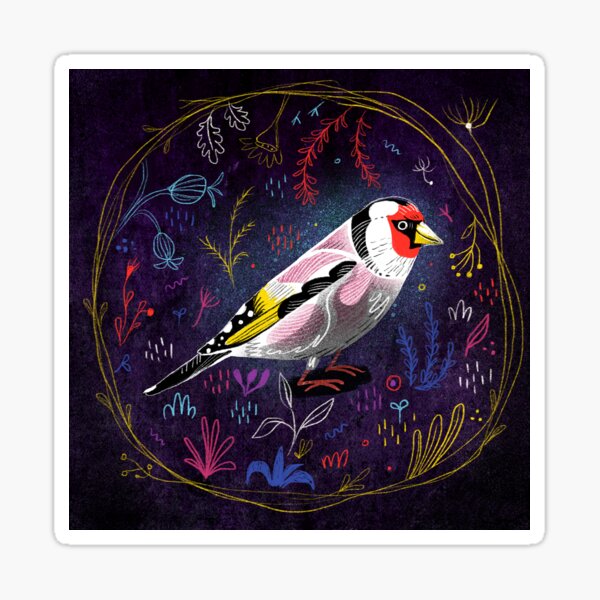 Fehérlólánya - Glowing Birds / Goldfinch Sticker