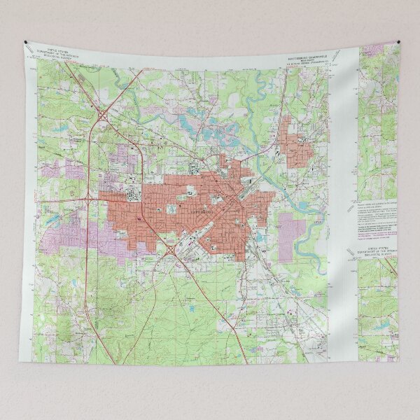 Artikelvorschau, USGS TOPO Karte Mississippi MS Hattiesburg 335774 1964 24000 entworfen und verkauft von WetdryvacRBO2.