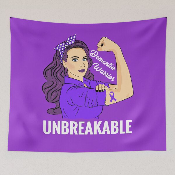 Item preview, Dementia Alzheimer's Awareness Warrior Unbreakable Support designed and sold by ZNOVANNA.