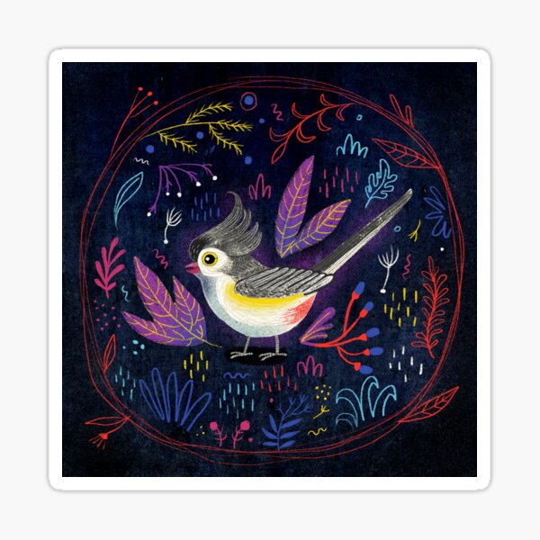 Fehérlólánya - Glowing Birds / Titmouse Sticker