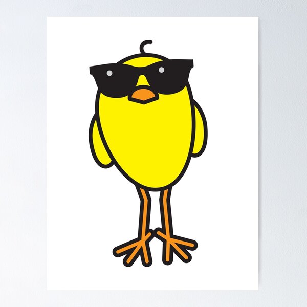 Item preview, Cool Yellow Staring Chick Wearing Black Sunglasses designed and sold by CleverPencil.