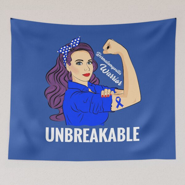 Item preview, Dermatomyositis Awareness DM Warrior Unbreakable Support designed and sold by ZNOVANNA.