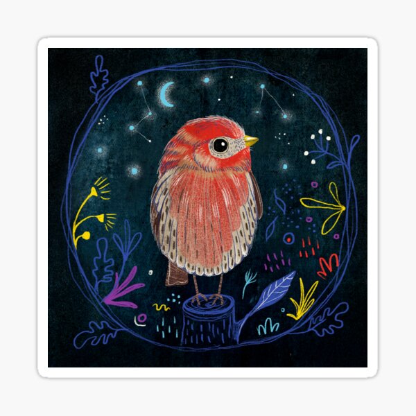 Fehérlólánya - Glowing Birds / House finch Sticker