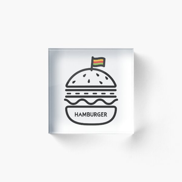 Actual Hamburger from Hamburger Acrylic Block