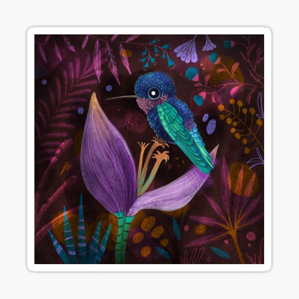 Fehérlólánya - Glowing Birds / Kolibri Sticker