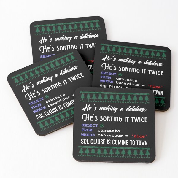 Item preview, Funny SQL Programmer Database Christmas Admin DBA designed and sold by Creekman Designs.