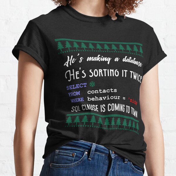 Item preview, Funny SQL Programmer Database Christmas Admin DBA designed and sold by Creekman Designs.