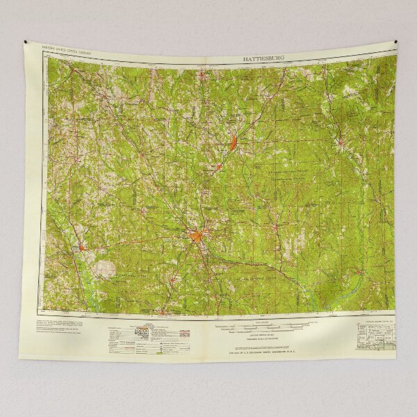 Item preview, USGS TOPO Map Mississippi MS Hattiesburg 337258 1958 250000 designed and sold by WetdryvacRBO2.