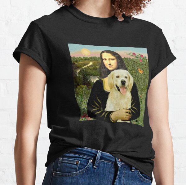 Mona Lisa and her Golden Retriever (light #2) Classic T-Shirt