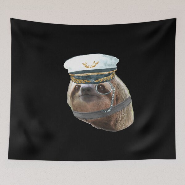 Item preview, Sloth Monacle Captain Hat Sloths In Clothes designed and sold by Vroomie.
