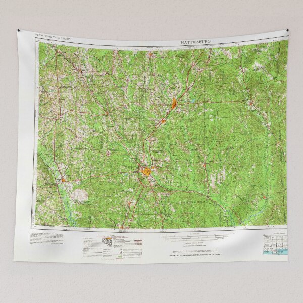 Item preview, USGS TOPO Map Mississippi MS Hattiesburg 337259 1953 250000 designed and sold by WetdryvacRBO2.