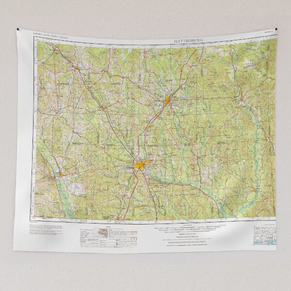 Item preview, USGS TOPO Map Mississippi MS Hattiesburg 337260 1953 250000 designed and sold by WetdryvacRBO2.