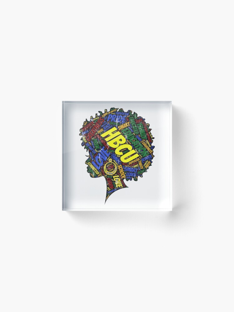Alternate view of HBCU Black Woman Grad Colorful Word Art Acrylic Block