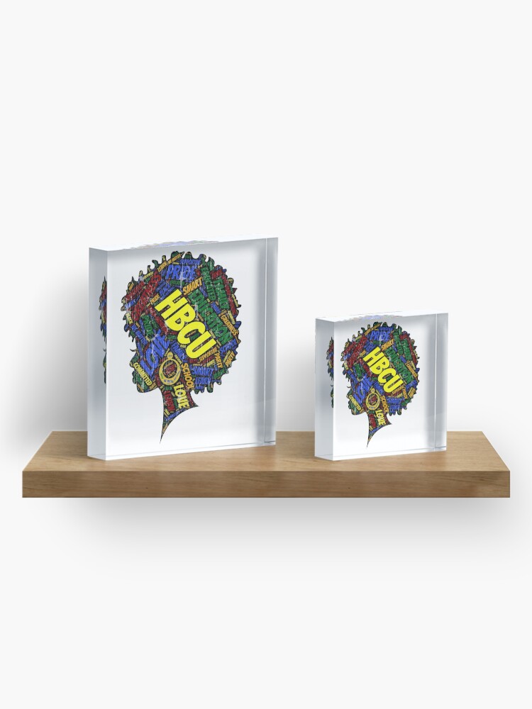 Alternate view of HBCU Black Woman Grad Colorful Word Art Acrylic Block