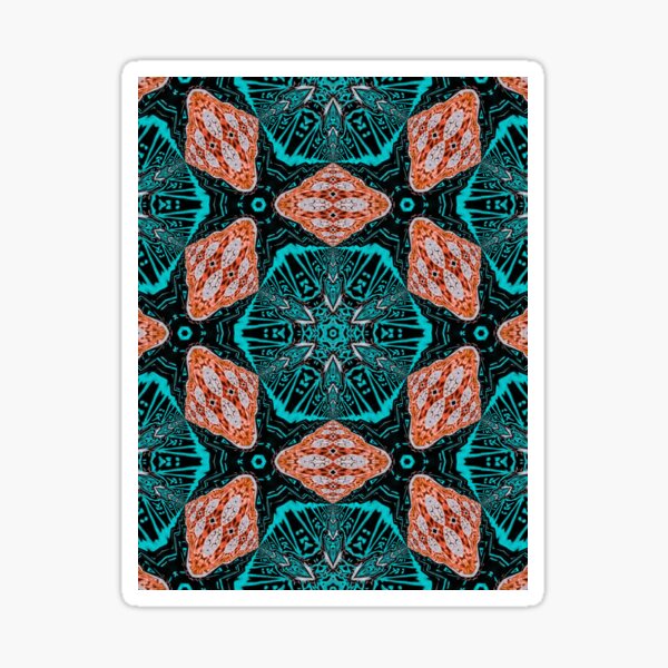 Mint and Orange Diamonds Sticker