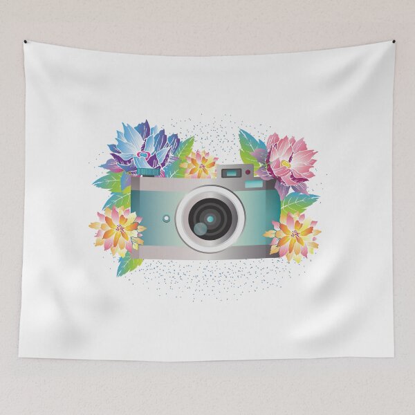 Item preview, Retro pastel camera with spring flowers designed and sold by Anna Zakharova.