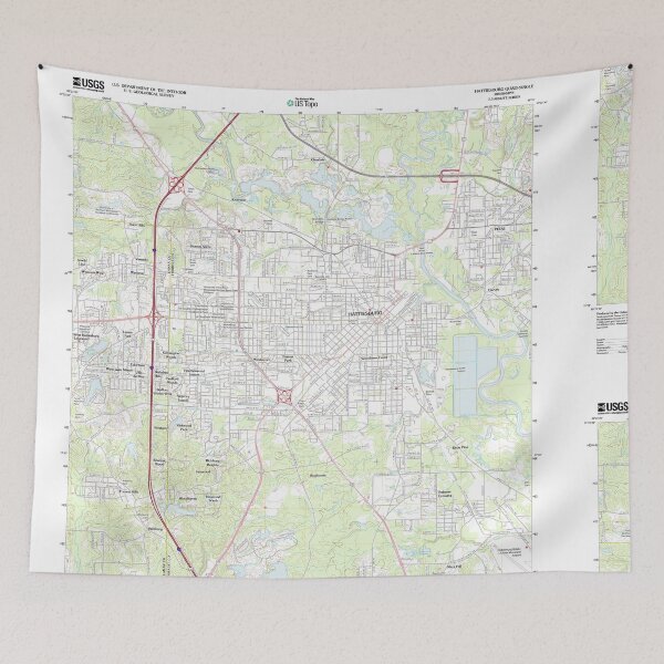 Artikelvorschau, USGS TOPO Karte Mississippi MS Hattiesburg 20120507 TM entworfen und verkauft von WetdryvacRBO2.