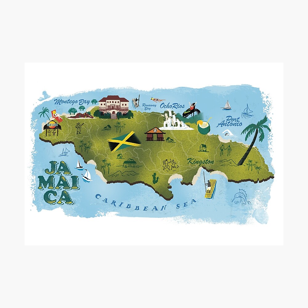 Illustrated Map Jamaica